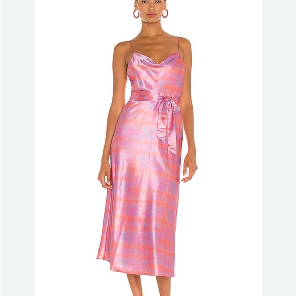 Revolve Likely Vittoria Violet Pink Slip Silk Midi Dress Size 2 - Picture 1 of 4